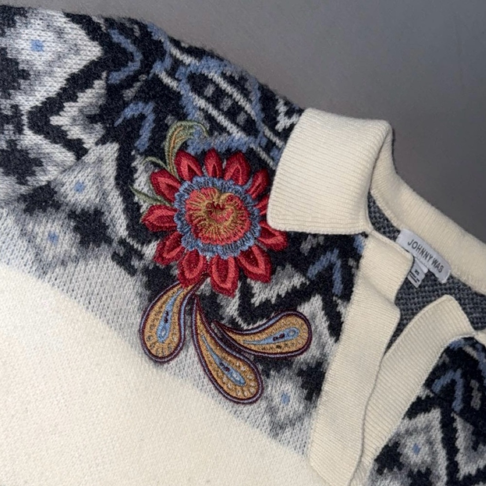 Johnny Was Embroidered Patterned Sweater - Picture 4 of 7